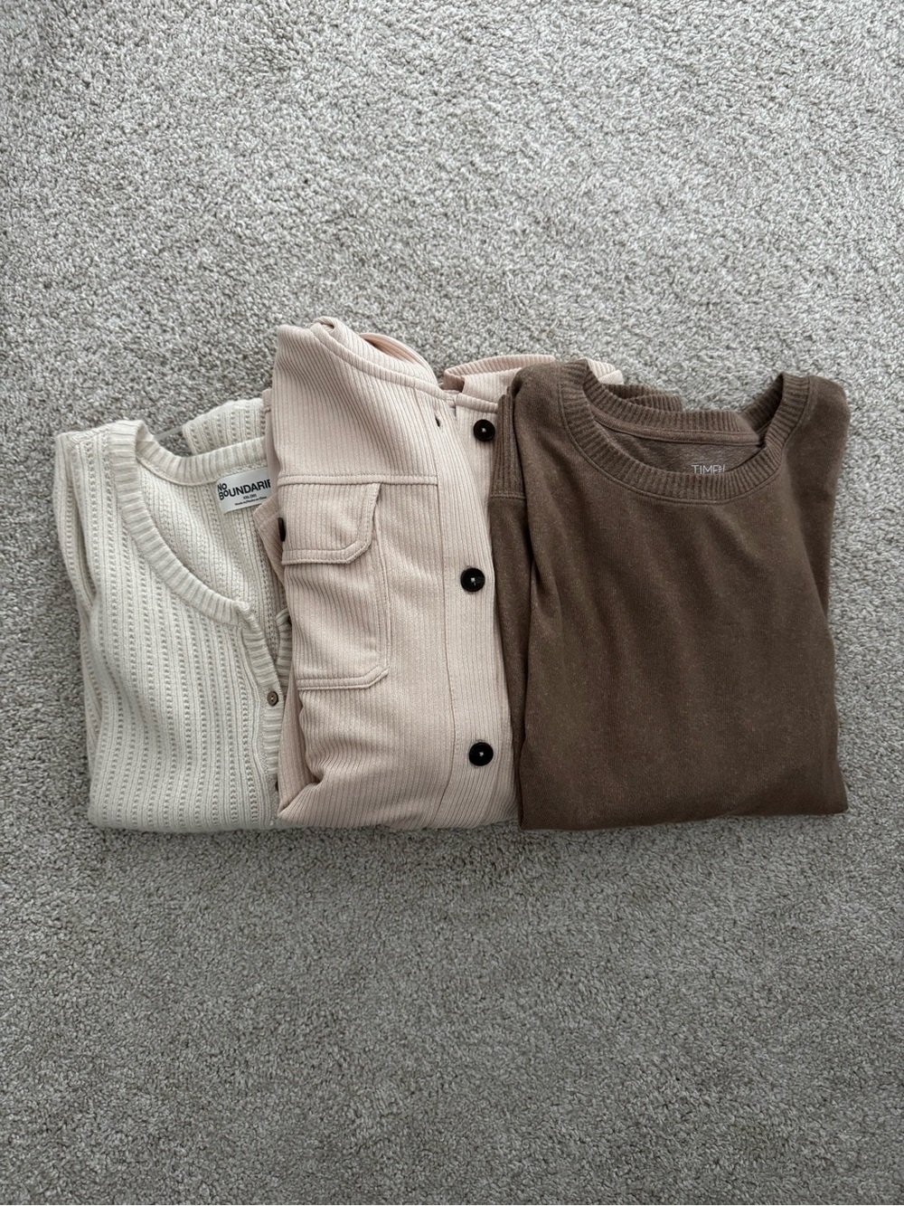 Bundle of neutral long sleeve tops, size XXL